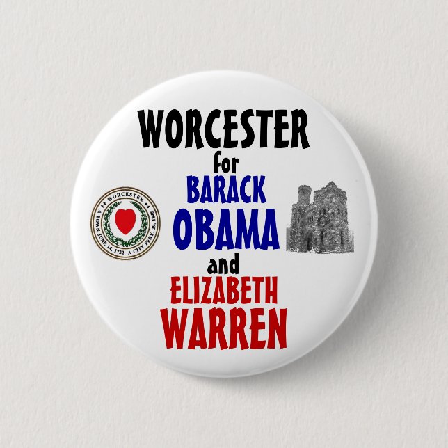 Badge Rond 5 Cm Worcester pour Obama et terriers 2012 (Devant)