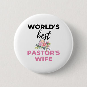 Badge Rond 5 Cm World's Best Pastor's Wife bl