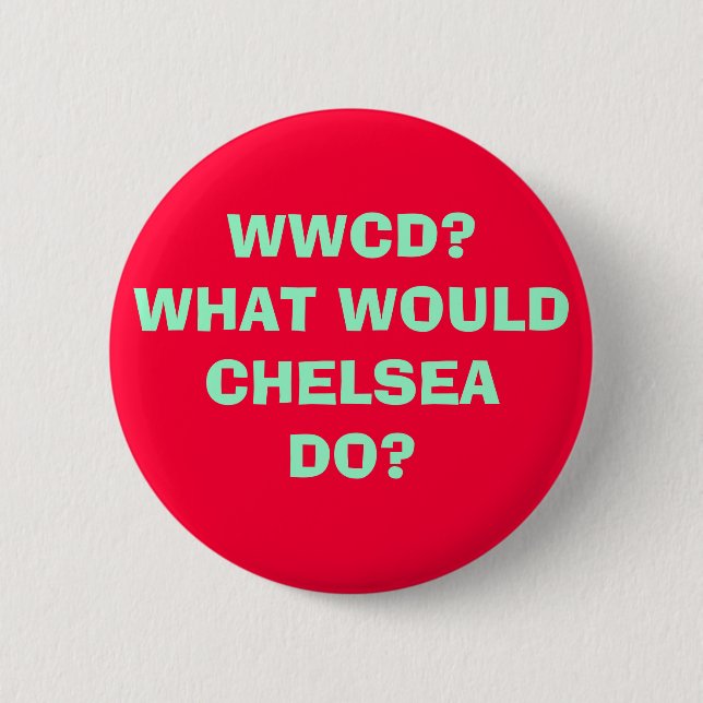 BADGE ROND 5 CM WWCD ? QUEL WOULDCHELSEADO ? (Devant)