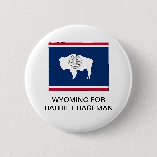 BADGE ROND 5 CM WYOMING FOR HARRIET HAGEMAN BUTTON (Devant)