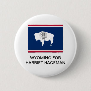 BADGE ROND 5 CM WYOMING FOR HARRIET HAGEMAN BUTTON