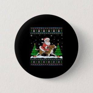 Badge Rond 5 Cm Xmas Ailleurs Père Noël équitation Bretagne Espagn