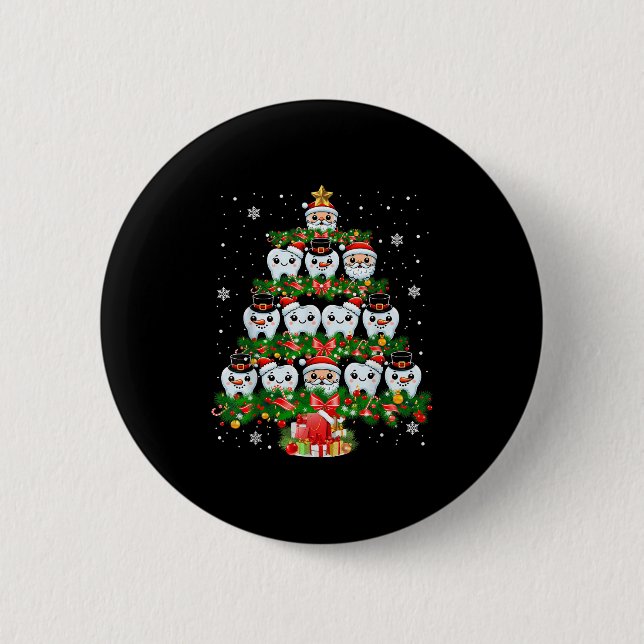 Badge Rond 5 Cm Xmas Lights Dents Docteur Dentist Dents Dents Dent (Devant)