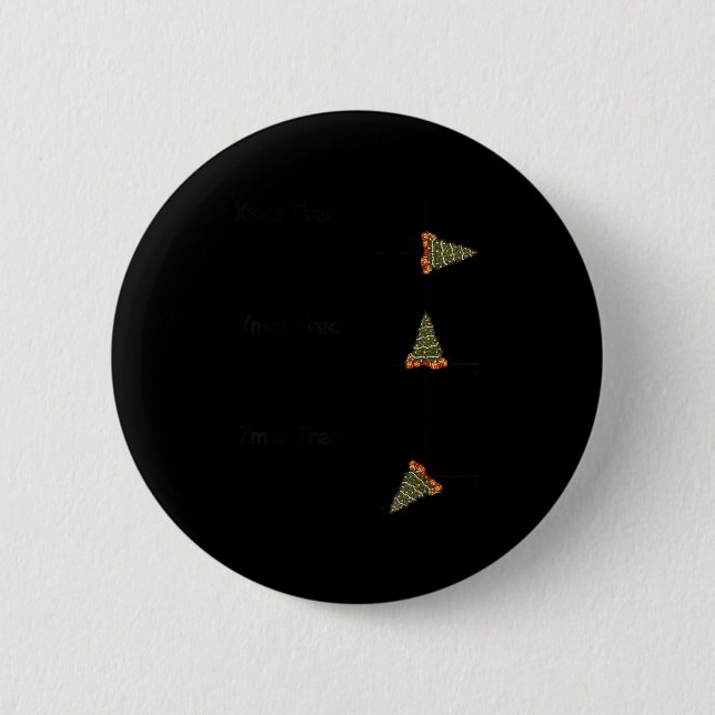 Badge Rond 5 Cm Xmas Ymas Zmas Tree Math Nerd Christmas  (Devant)