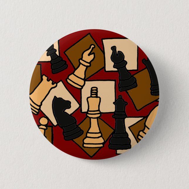 Badge Rond 5 Cm XX le jeu d'échecs impressionnant rapièce l'art (Devant)