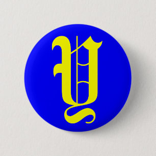 BADGE ROND 5 CM Y - ANCIEN ANGLAIS