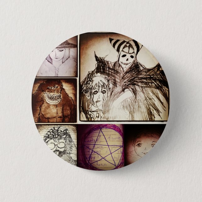 Badge Rond 5 Cm yaie anime manga mystère 2 bouton (Devant)