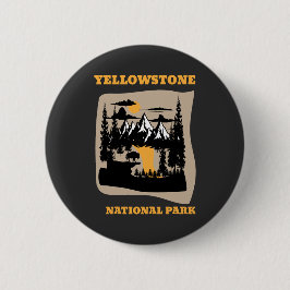 Badge Rond 5 Cm yellow stone national park
