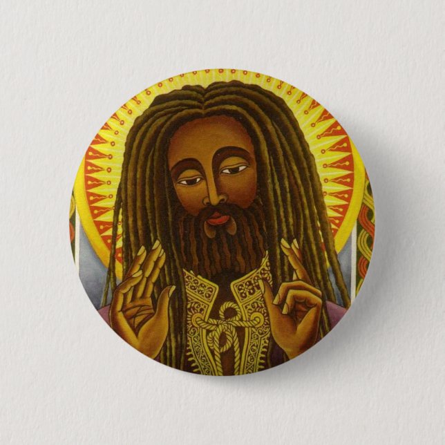 Badge Rond 5 Cm Yeshu Rasta Fari (Devant)