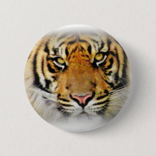 Badge Rond 5 Cm Yeux du tigre, Amour_
