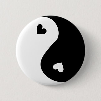Badge Rond 5 Cm Yin Yang Hearts Design