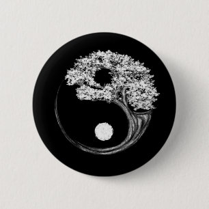 Badge Rond 5 Cm Yin Yang Tree