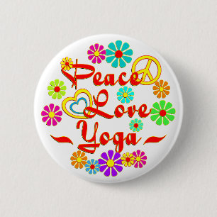 Badge Rond 5 Cm Yoga d'AMOUR de PAIX