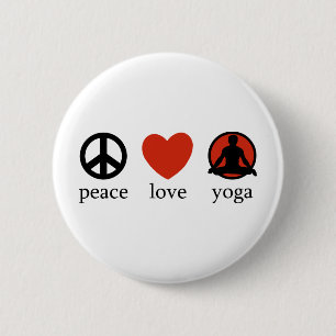 Badge Rond 5 Cm Yoga d'amour de paix