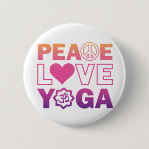 Badge Rond 5 Cm Yoga d'amour de paix