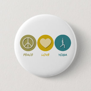 Badge Rond 5 Cm Yoga d'amour de paix