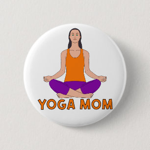 Badge Rond 5 Cm Yoga Maman
