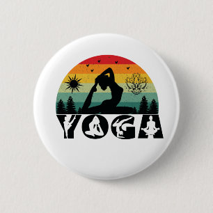 Badge Rond 5 Cm Yoga - Peace, Love & Light 