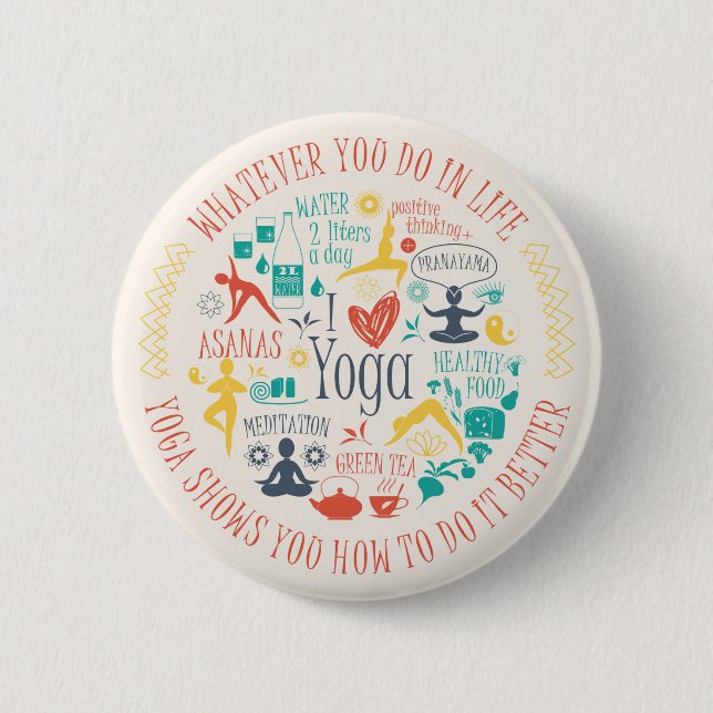 Badge Rond 5 Cm Yoga Quotes (Devant)