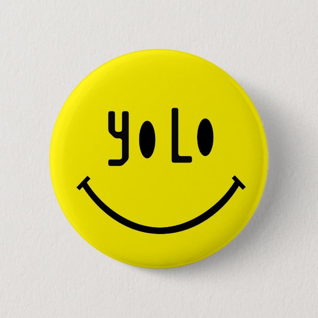 Badge Rond 5 Cm Yolo font face (Devant)