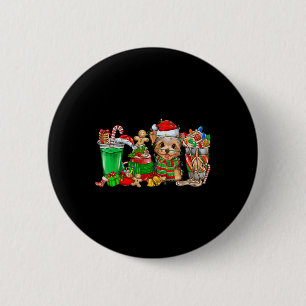 Badge Rond 5 Cm Yorkie Chien de Noël Pyjamas Café Latte Mugs Xma