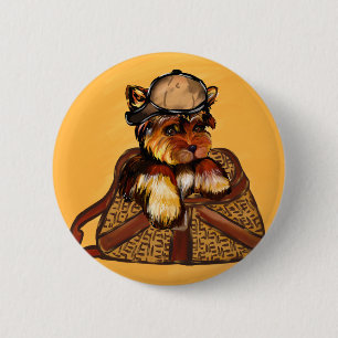 BADGE ROND 5 CM YORKIE POO