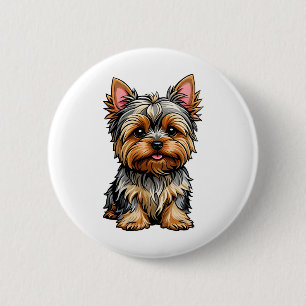 Badge Rond 5 Cm Yorkshire Terrier