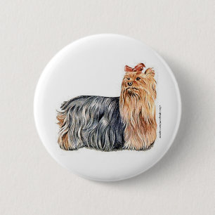 Badge Rond 5 Cm Yorkshire Terrier