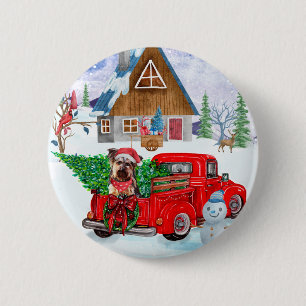 Badge Rond 5 Cm Yorkshire Terrier Chien dans la livraison de Noël 
