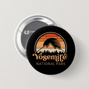 Badge Rond 5 Cm Yosemite National Park California Retro Vintage