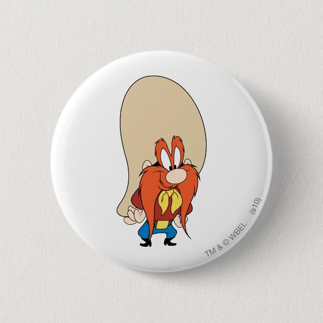 Badge Rond 5 Cm Yosemite Sam Hands sur les hanches (Devant)