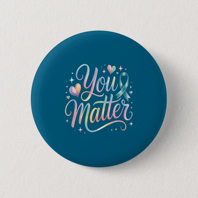Badge Rond 5 Cm You Suicide Prevention Awareness  (Devant)