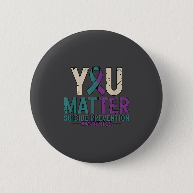 Badge Rond 5 Cm You Suicide Prevention Awareness Ribbon  (Devant)