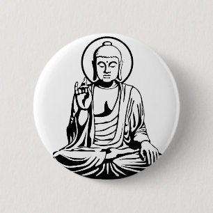 Badge Rond 5 Cm Young Buddha No.1 (black)
