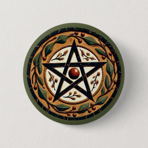 Badge Rond 5 Cm Yule Pentacle