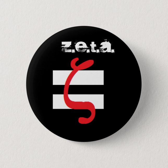 Badge Rond 5 Cm Z.E.T.A. Bouton (Devant)