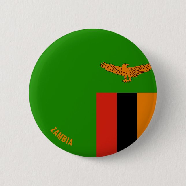 Badge Rond 5 Cm Zambie Drapeau charmant patriotique (Devant)