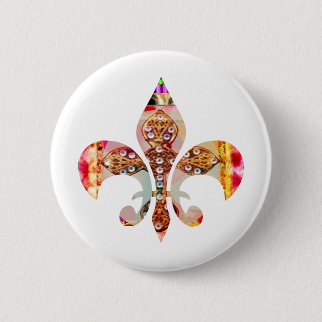 Badge Rond 5 Cm ZazzleRocks : Série Fleur-De-Lis (Devant)