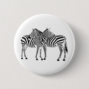 Badge Rond 5 Cm Zebra Love