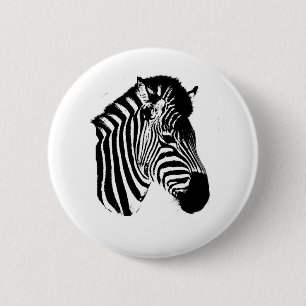 Badge Rond 5 Cm Zèbre