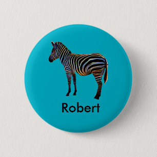 Badge Rond 5 Cm Zèbre au néon