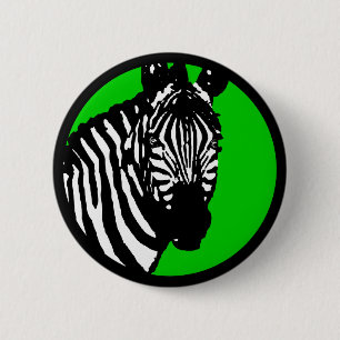 Badge Rond 5 Cm zèbre. couleur cercle personnalisable.