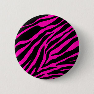 Badge Rond 5 Cm zèbre rose