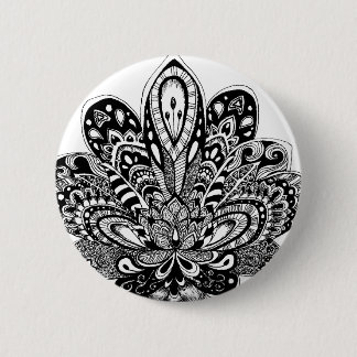 Badge Rond 5 Cm Zendoodle détaillé Lotus