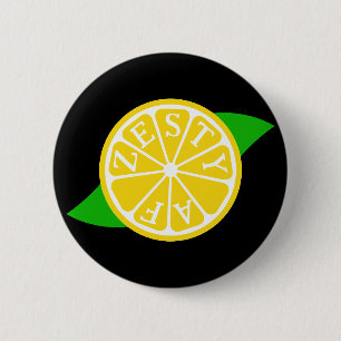Badge Rond 5 Cm Zesty AF - tranche de citron
