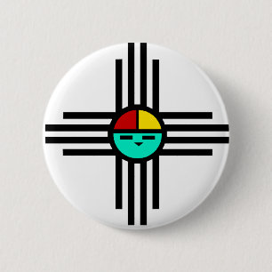 Badge Rond 5 Cm Zia Sun Dieu