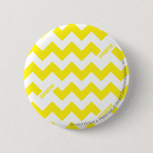 Badge Rond 5 Cm ZigZag Jaune