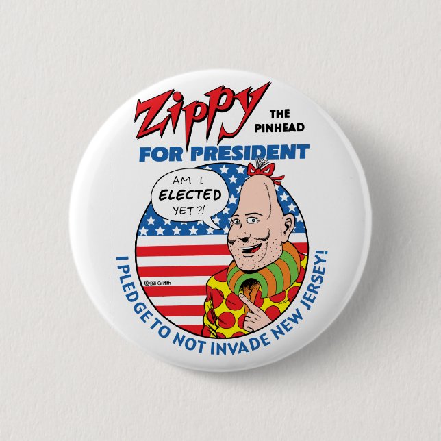Badge Rond 5 Cm Zippy pour le Président ! (Devant)