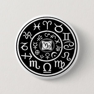 Badge Rond 5 Cm Zodiac - Capricorne Constellation