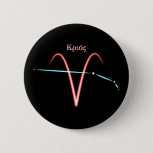 Badge Rond 5 Cm Zodiac Constellation Aries Button